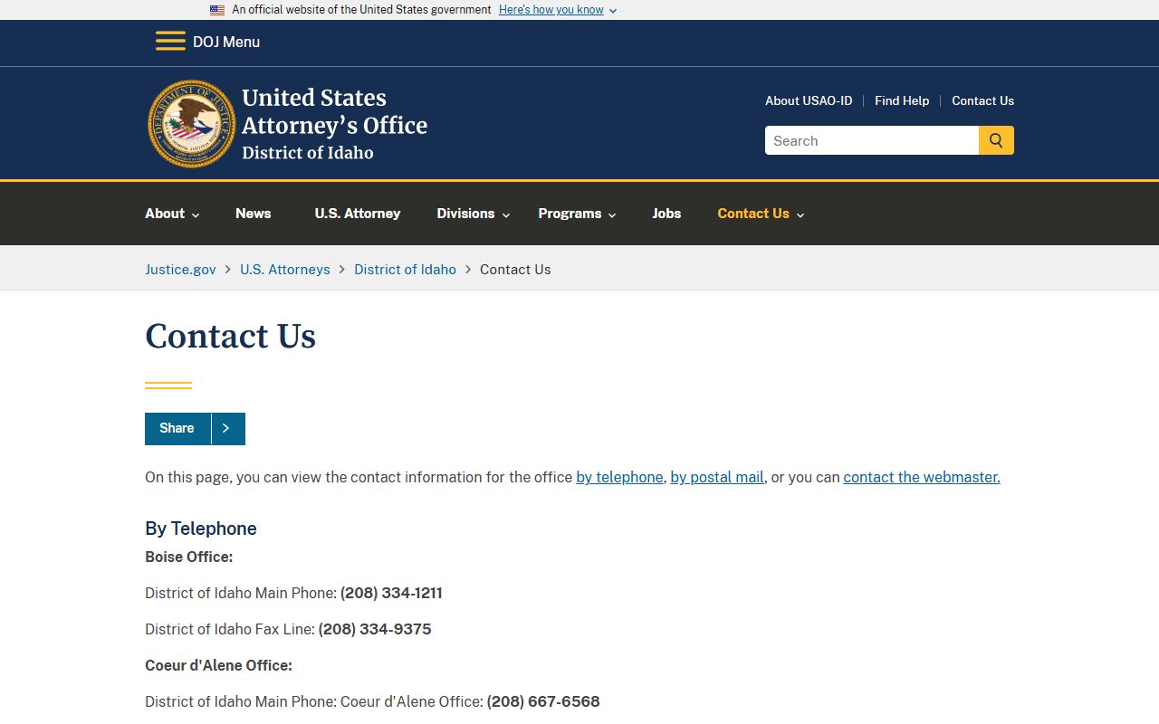 Valley County clerk records and District of Idaho federal contact source