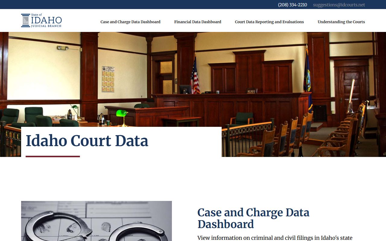 Idaho Court Data dashboard for statewide court case and charge data