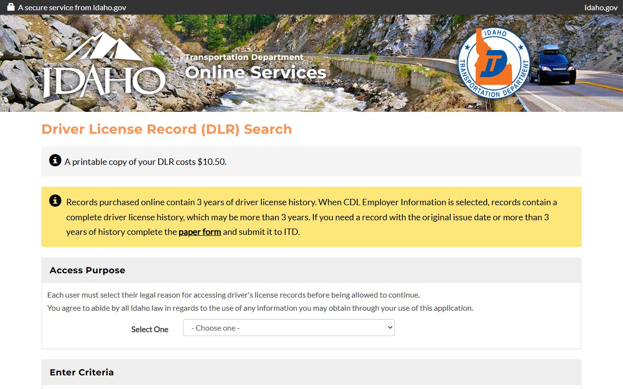 Valley County marriage records name change context with Idaho driver license record page