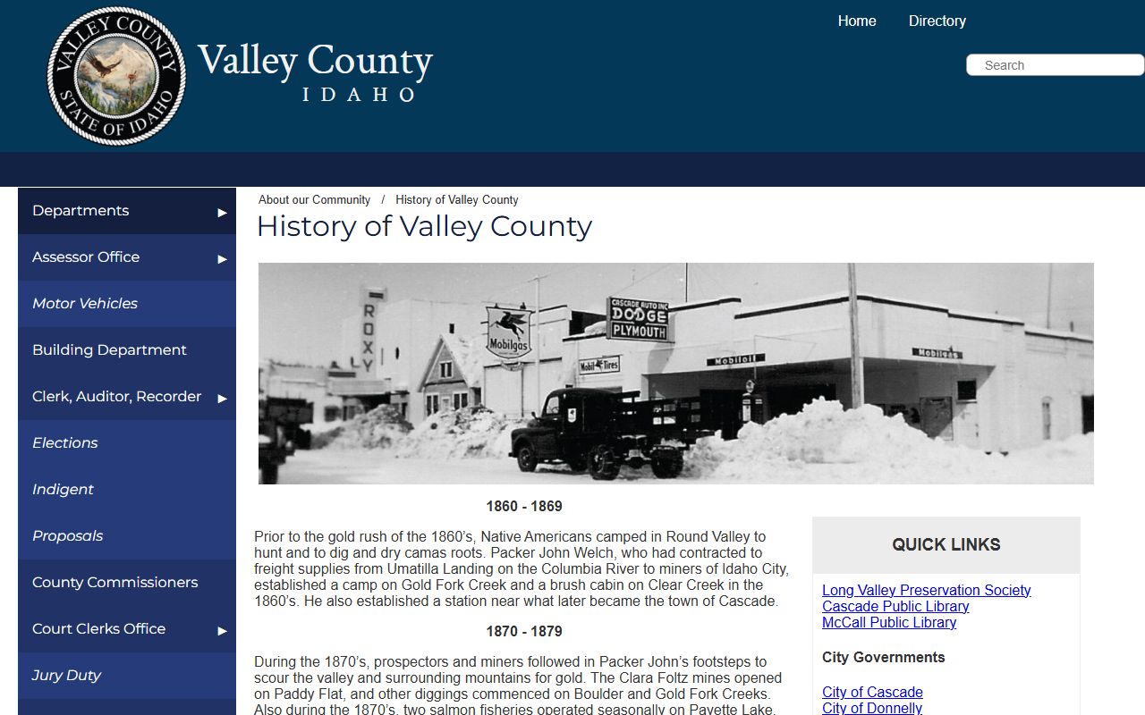 Valley County warrant records history source page