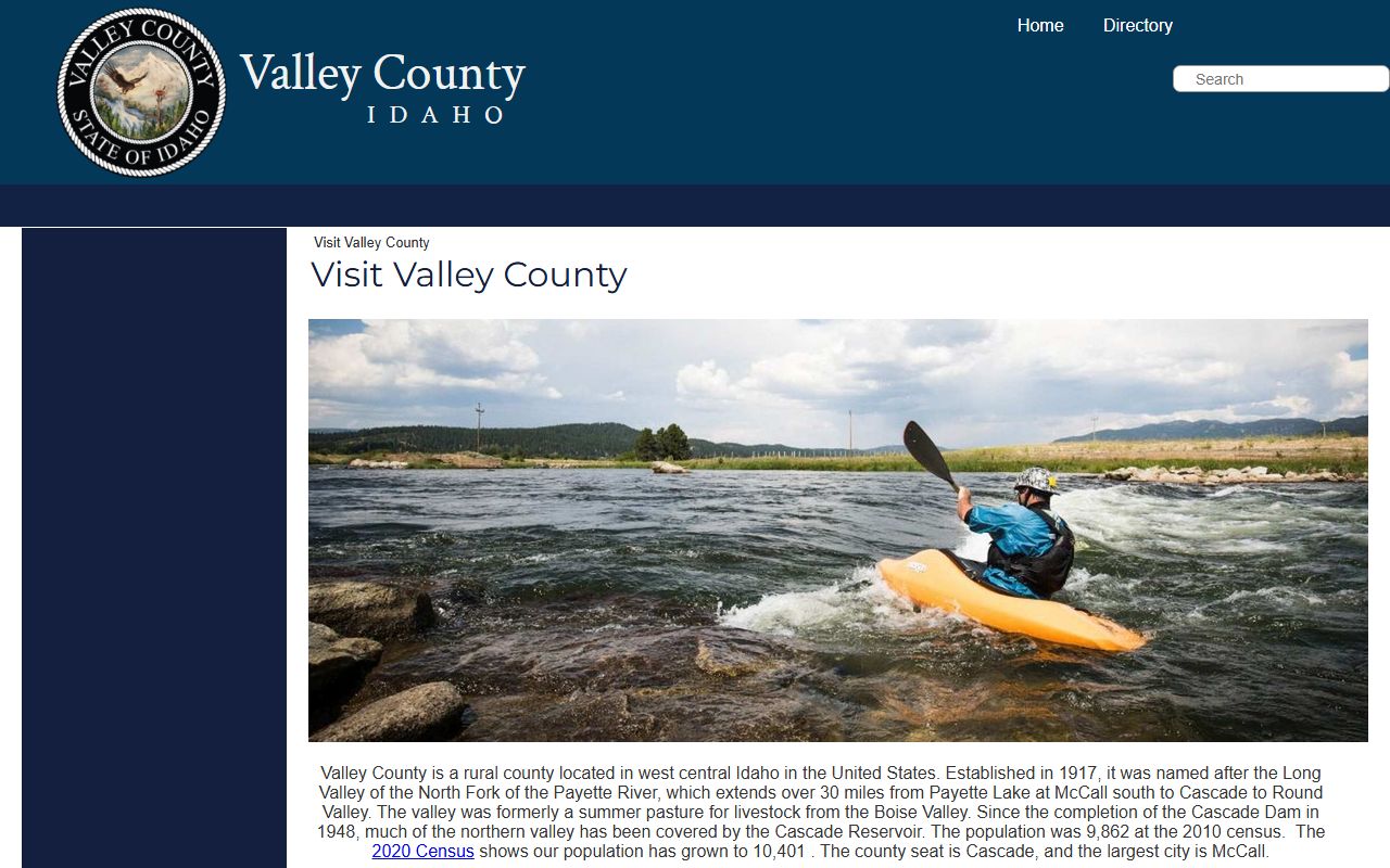 Valley County warrant search community and county seat source